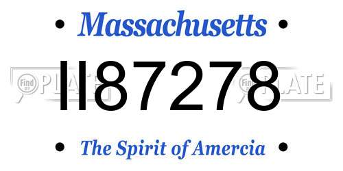 II87278 Massachusetts License Plate