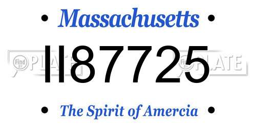 II87725 Massachusetts License Plate