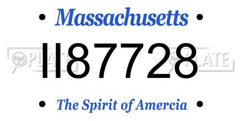 II87728 Massachusetts License Plate