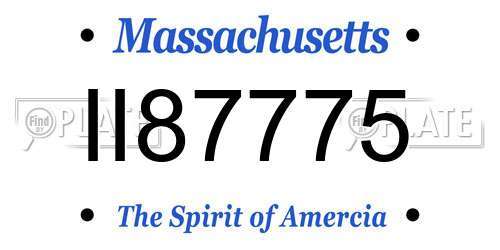 II87775 Massachusetts License Plate