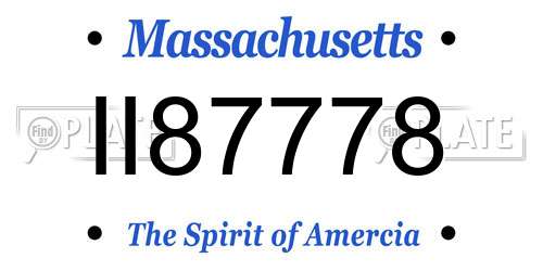 II87778 Massachusetts License Plate