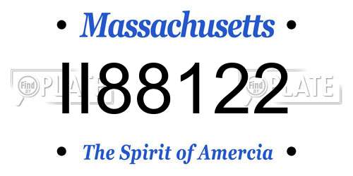 II88122 Massachusetts License Plate