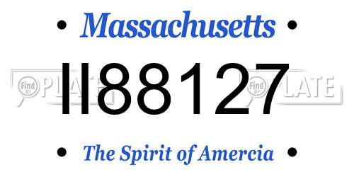 II88127 Massachusetts License Plate