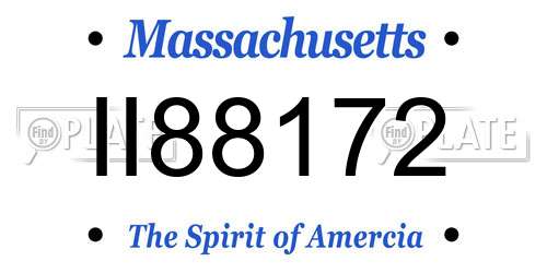 II88172 Massachusetts License Plate