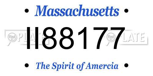 II88177 Massachusetts License Plate