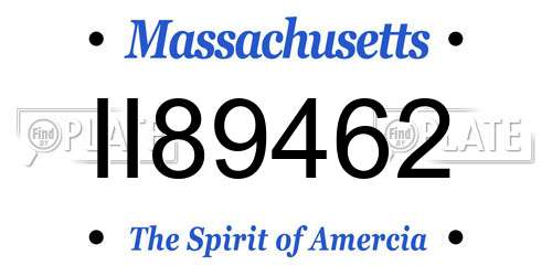 II89462 Massachusetts License Plate