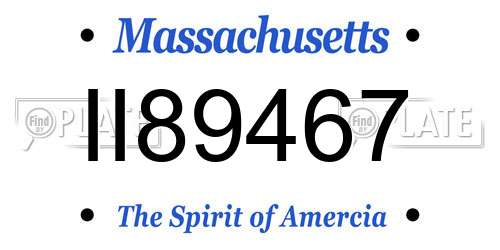 II89467 Massachusetts License Plate