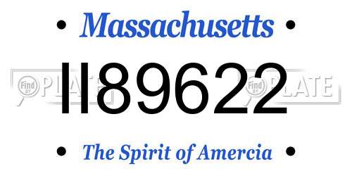 II89622 Massachusetts License Plate