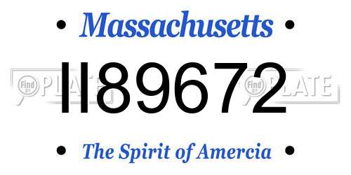 II89672 Massachusetts License Plate