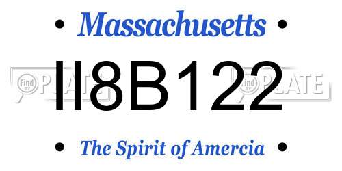II8B122 Massachusetts License Plate