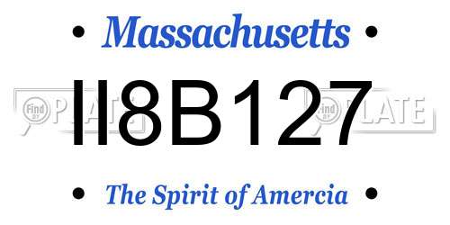 II8B127 Massachusetts License Plate
