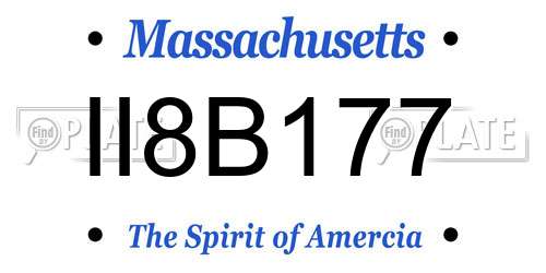 II8B177 Massachusetts License Plate