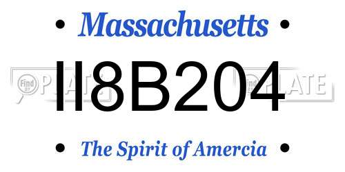 II8B204 Massachusetts License Plate