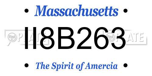 II8B263 Massachusetts License Plate