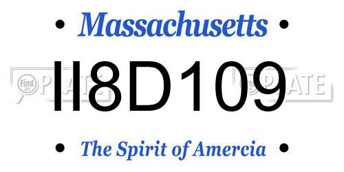 II8D109 Massachusetts License Plate
