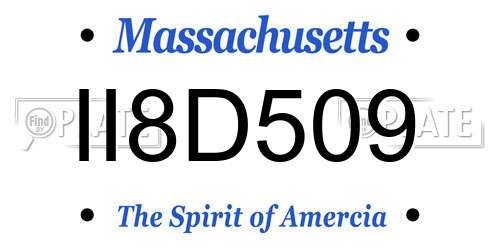 II8D509 Massachusetts License Plate
