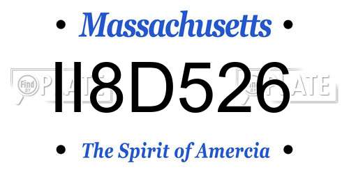 II8D526 Massachusetts License Plate
