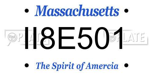 II8E501 Massachusetts License Plate