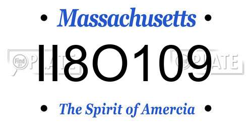 II8O109 Massachusetts License Plate
