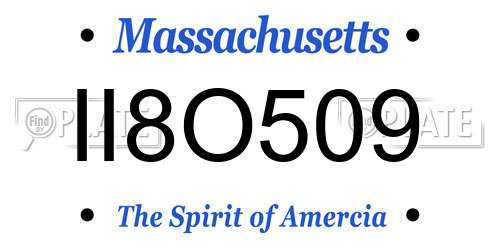 II8O509 Massachusetts License Plate