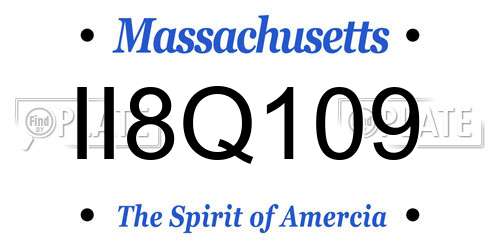 II8Q109 Massachusetts License Plate