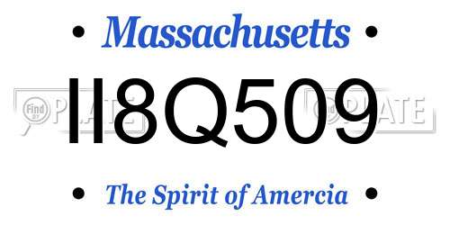 II8Q509 Massachusetts License Plate