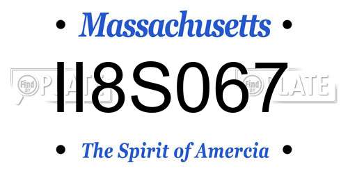 II8S067 Massachusetts License Plate