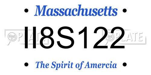 II8S122 Massachusetts License Plate