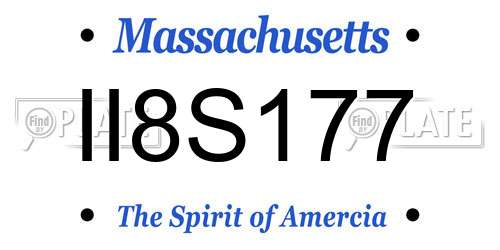 II8S177 Massachusetts License Plate