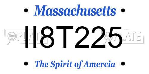 II8T225 Massachusetts License Plate