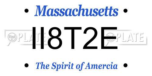 II8T2E Massachusetts License Plate