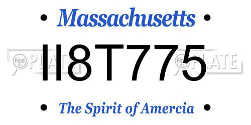 II8T775 Massachusetts License Plate