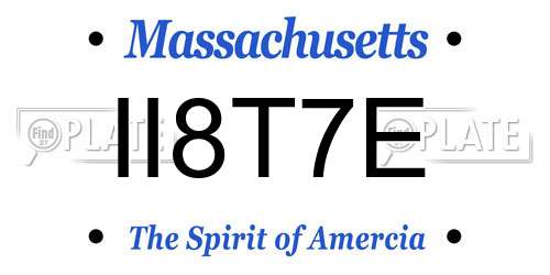 II8T7E Massachusetts License Plate