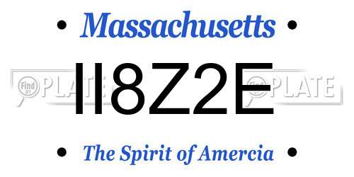 II8Z2E Massachusetts License Plate