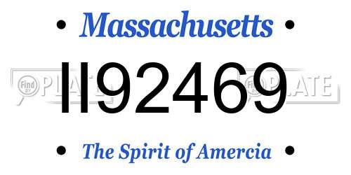 II92469 Massachusetts License Plate