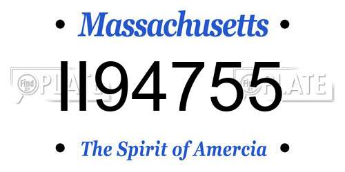 II94755 Massachusetts License Plate