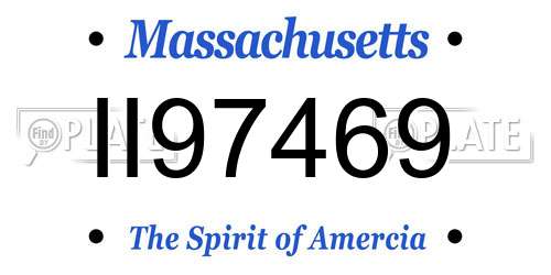 II97469 Massachusetts License Plate