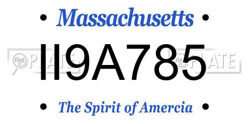 II9A785 Massachusetts License Plate