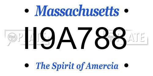II9A788 Massachusetts License Plate