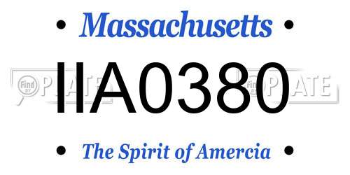 IIA0380 Massachusetts License Plate