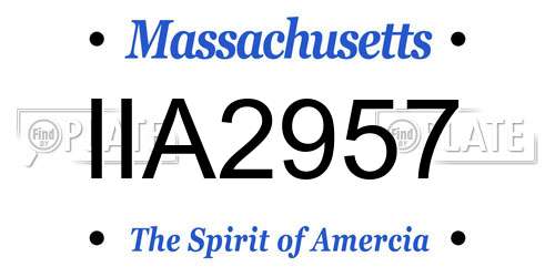 IIA2957 Massachusetts License Plate