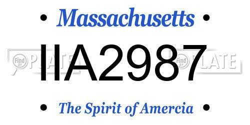 IIA2987 Massachusetts License Plate