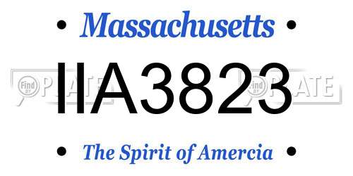 IIA3823 Massachusetts License Plate