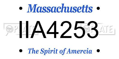 IIA4253 Massachusetts License Plate