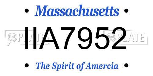 IIA7952 Massachusetts License Plate