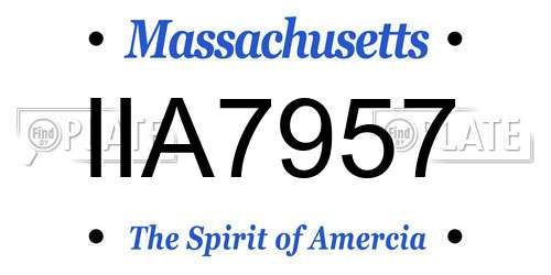 IIA7957 Massachusetts License Plate