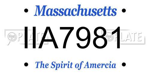 IIA7981 Massachusetts License Plate
