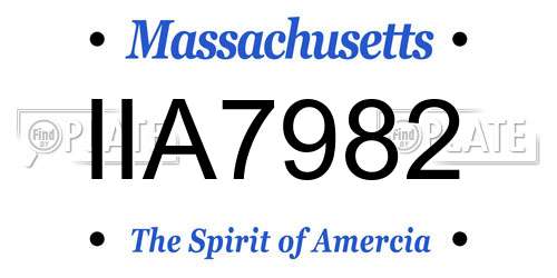 IIA7982 Massachusetts License Plate
