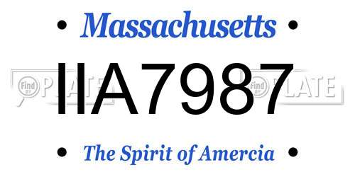 IIA7987 Massachusetts License Plate