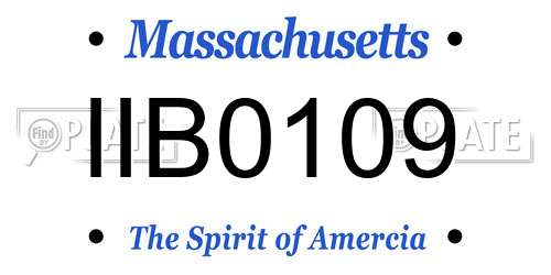 IIB0109 Massachusetts License Plate